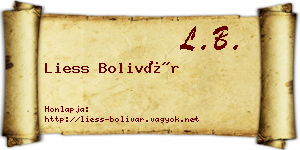 Liess Bolivár névjegykártya