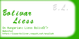 bolivar liess business card